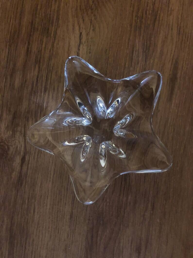 Vintage Baccarat Star Shape Crystal Trinket/Candy Dish: Mid-Century Modern
