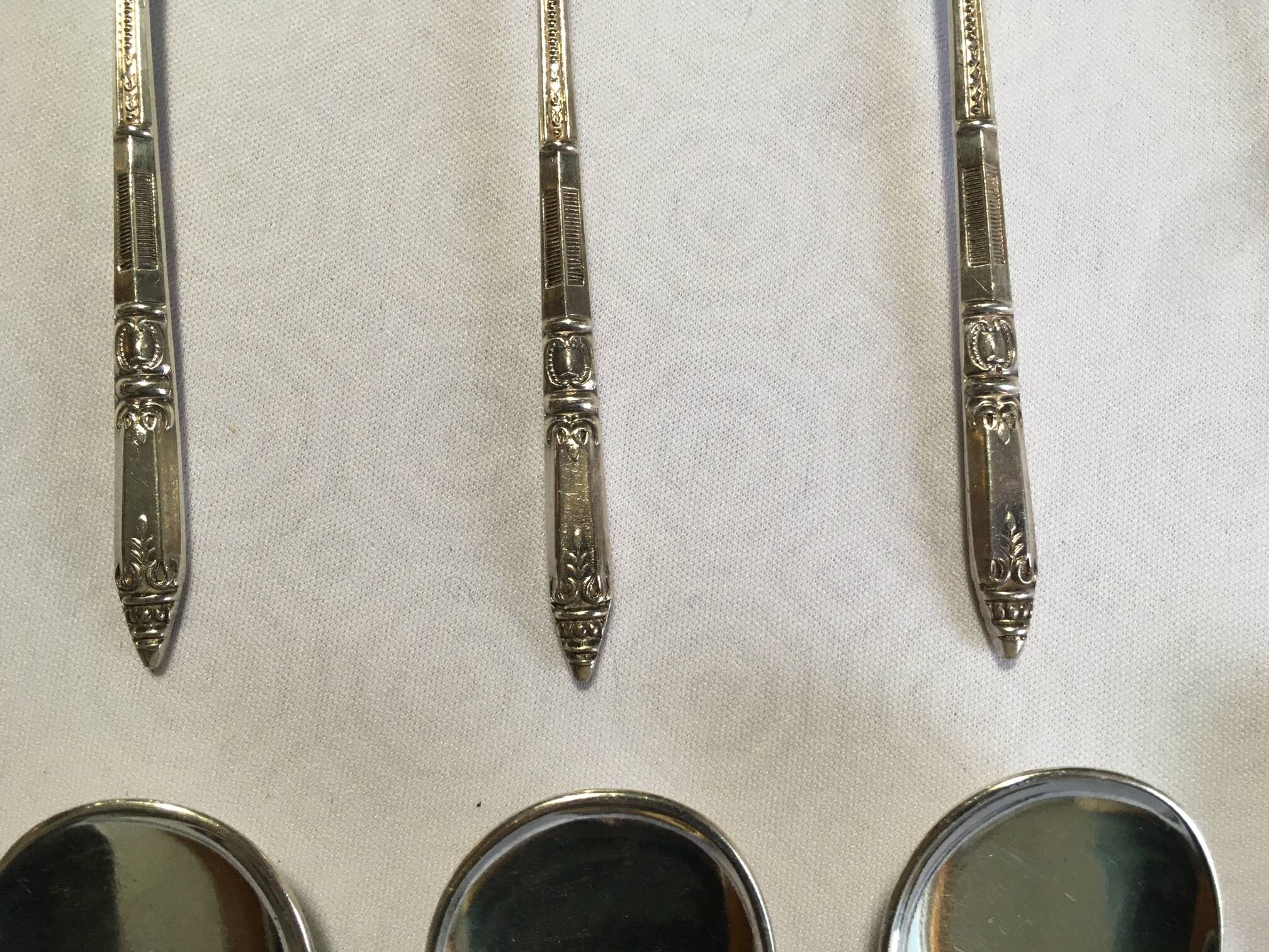 12 ERCUIS silver metal ice cream spoons