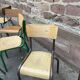 Lot of 14 mismatched vintage school chairs