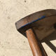 Stool in solid wood tripod seat half-moon