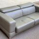 Canapé contemporain 3 places en cuir de buffle gris 200cm