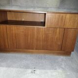 Meuble vinyles et enceintes 1960 scandinave teck