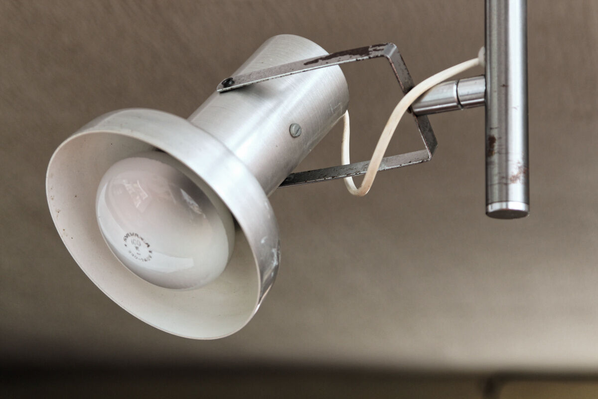 Aluminium ceiling chandelier - vintage 70-80s