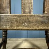 Brown English Windsor armchair with high back