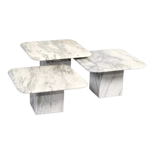 Lot de 3 tables d’appoint - marbre