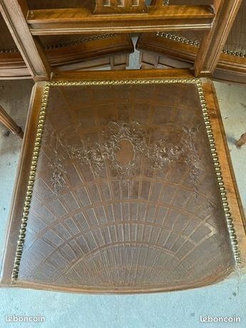 Set of 6 vintage Art Deco chairs ref 223