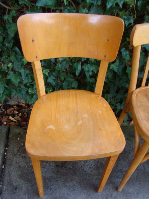Lot of four old mismatched bistro chairs