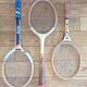 Vintage 3 wooden tennis rackets