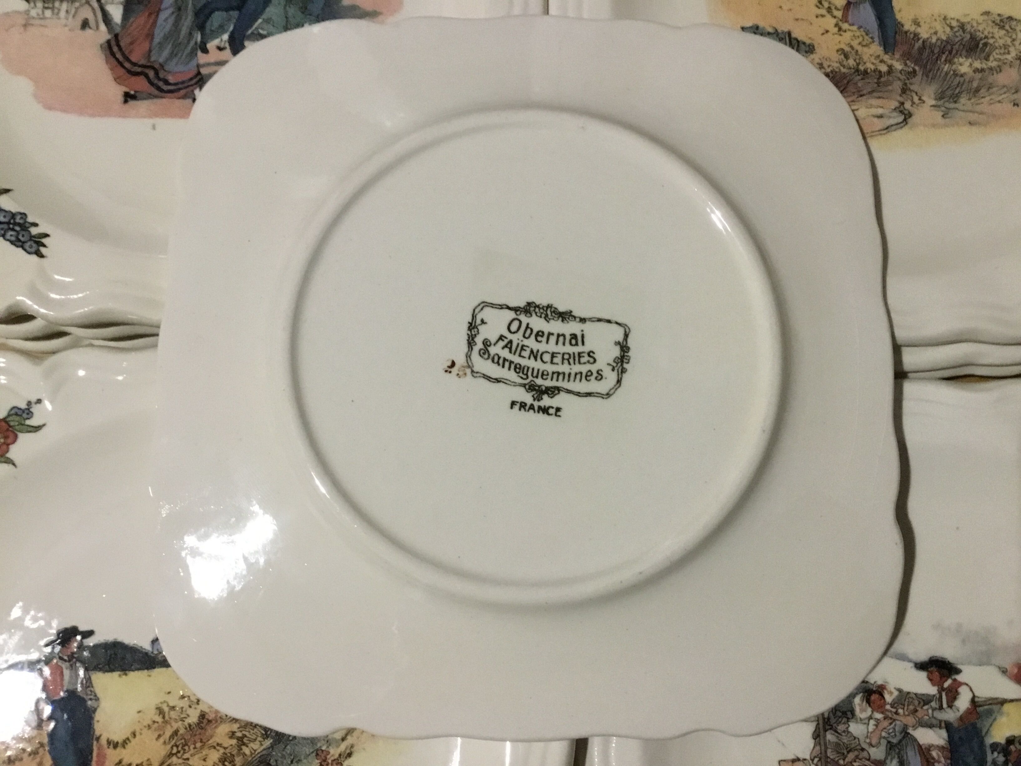 Square plates Obernai Sarreguemines