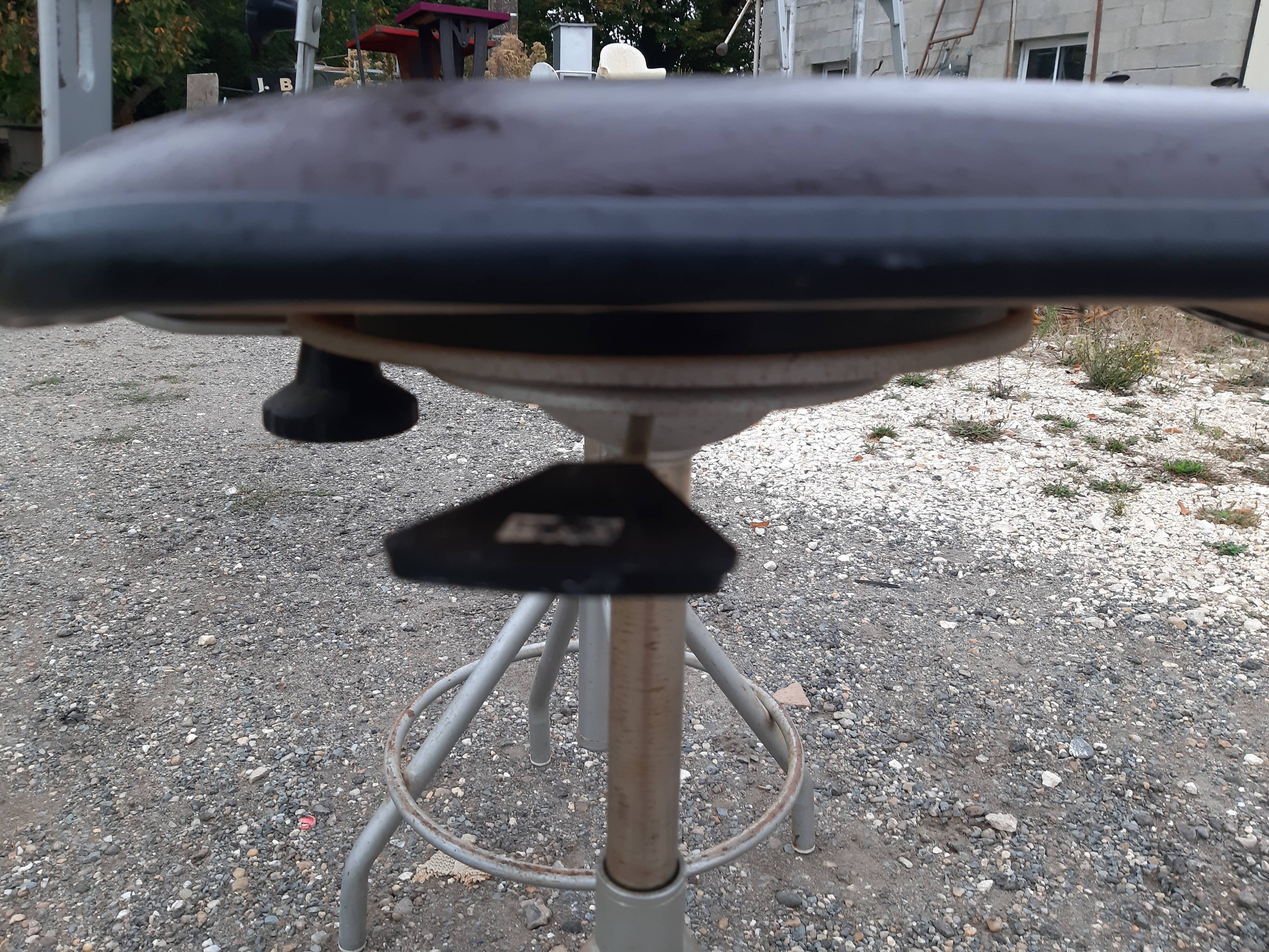 Pair of industrial chairs iron and skai BAO