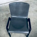 Postmodern Leather Dining Chairs, Italy, 1980s, Set of 4