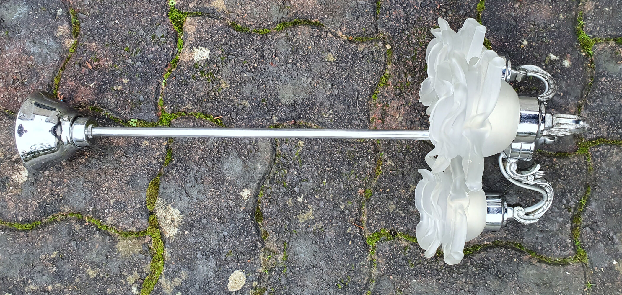 Suspension chrome chandelier and Murano glass paste, 20s / 30s.