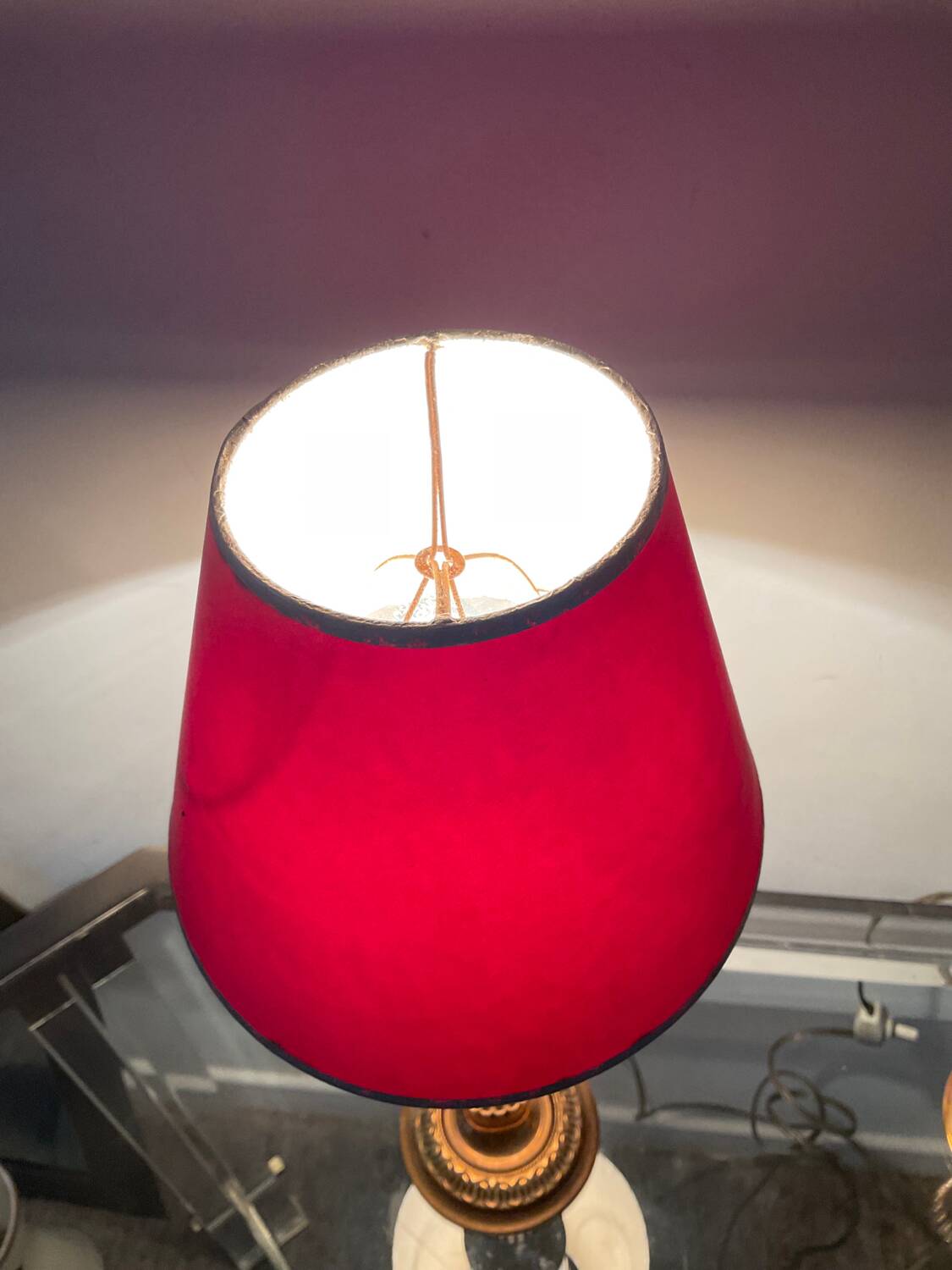 Paire de lampes vintage style empire en bronze