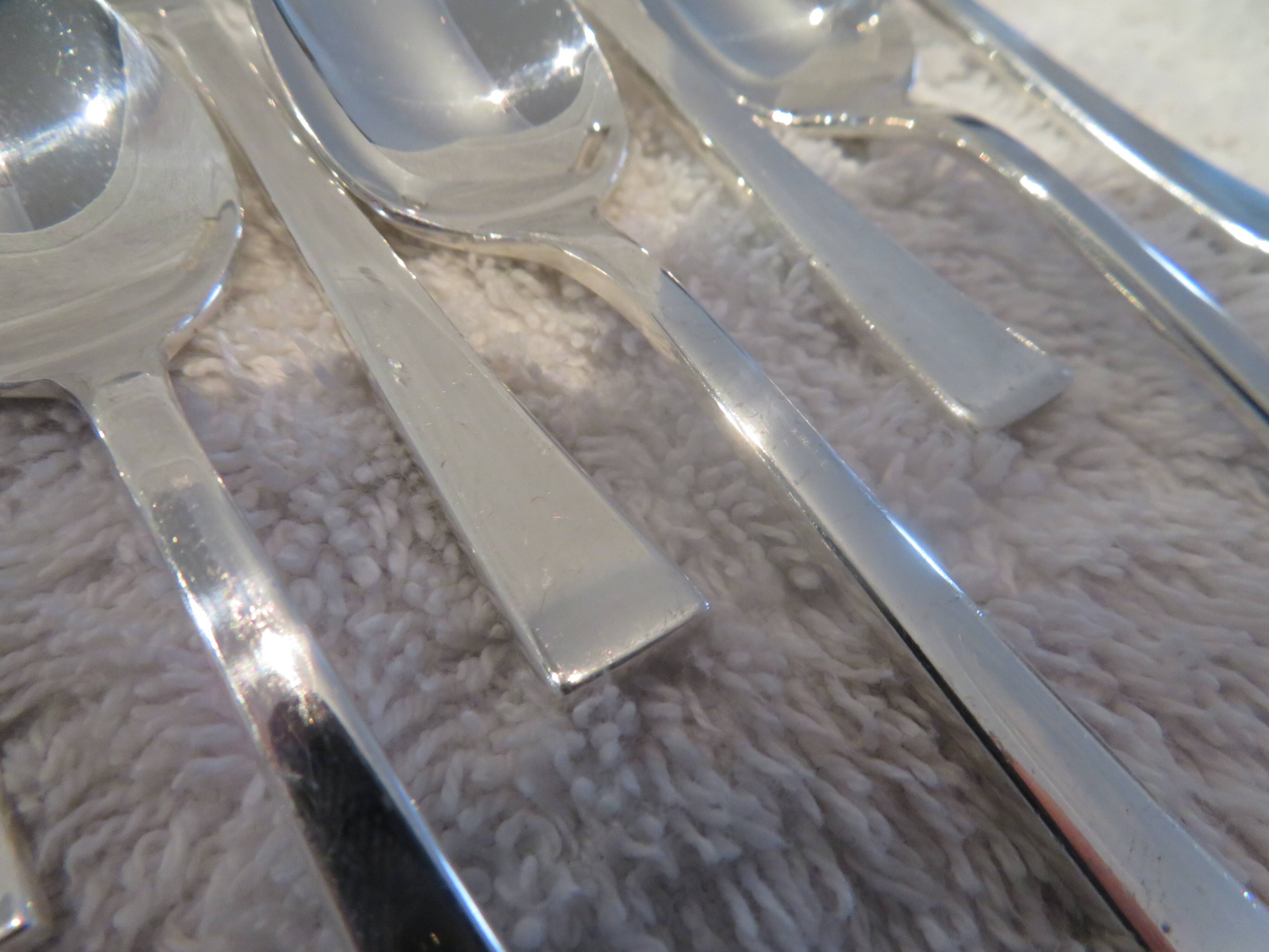 12 Christofle Concorde silver-plated mocha spoons, 10.1 cm