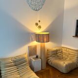 Minimalist bahia floor lamp raffia