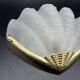 Shell wall light in gilded brass and frosted pressed glass Art Deco style