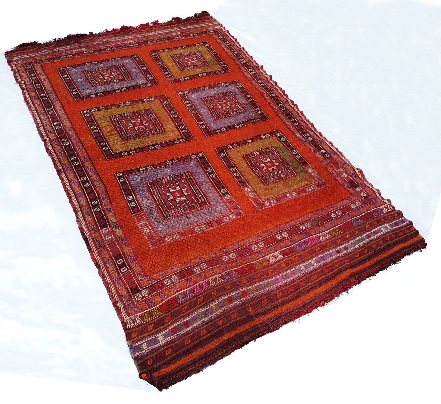 Tapis kilim anatolien fait main 203 cm x 395 cm