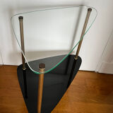 Glass seventies corner shelf