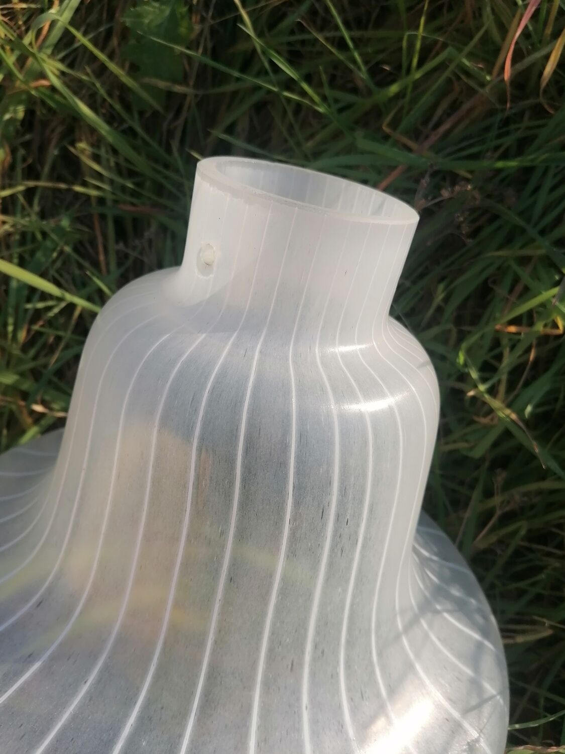 White striped glass pendant lampshade