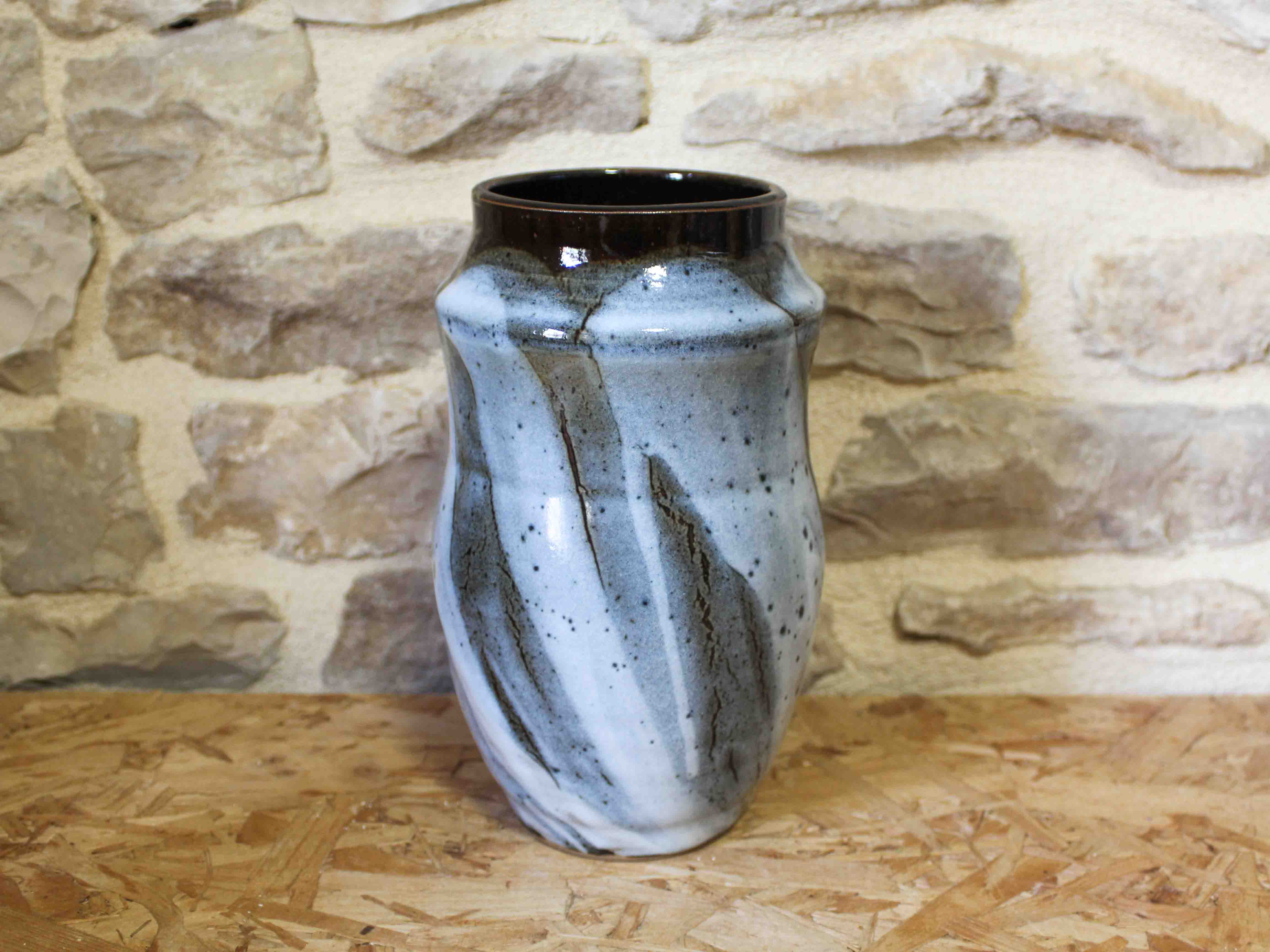 Glazed stoneware vase by Dominique Foa
