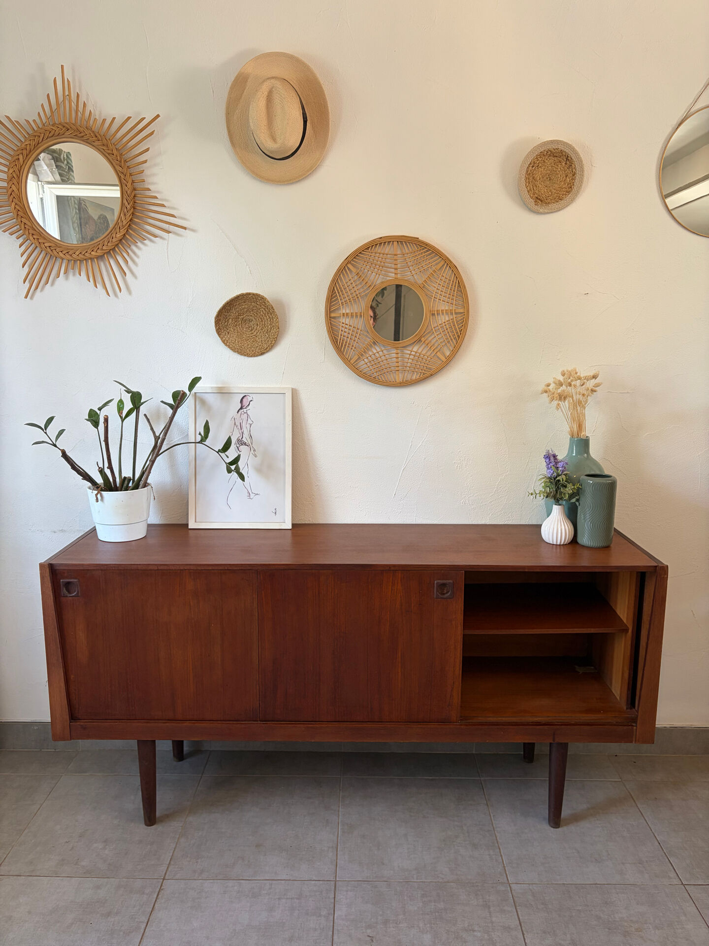 Vintage teak enfilade from the 1960s.