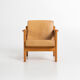 Paire de fauteuils en chêne et cuir par Uluv Krasna Jizba, années 1960