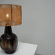 1970s dark glazed ceramic Danish lamp
