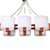 Scandinavian danish chandelier in teak and perspex, mid-20th century
