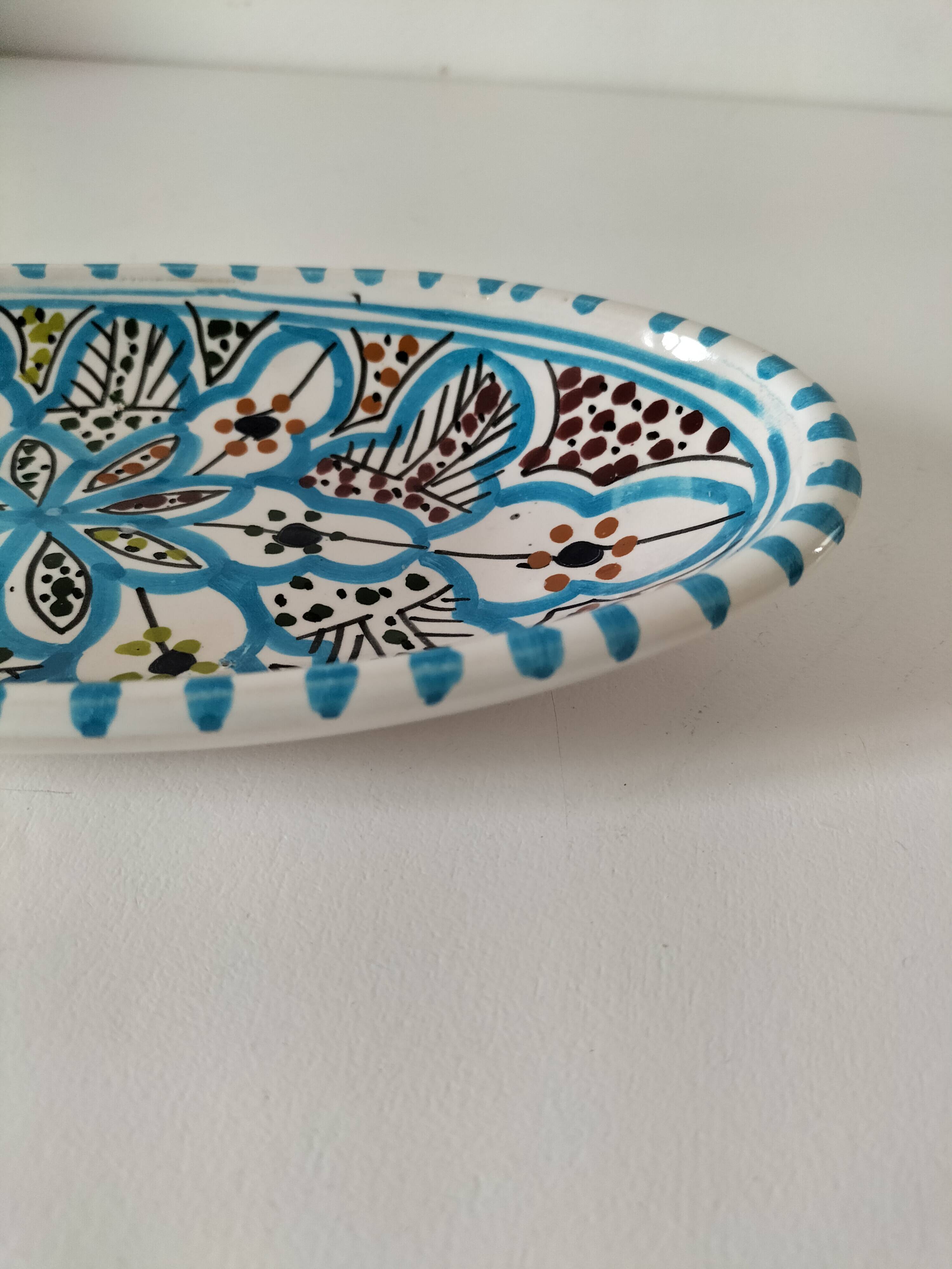 Moroccan glazed ceramic dish, Safi craftsmanship style
