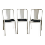 Trio of Tolix style metal chairs