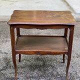 Louis XV solid wood serving trolley with curved legs from the 19th century