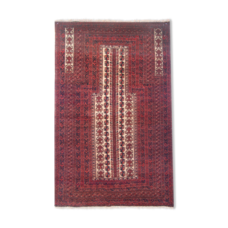 Traditional red wool carpet handmade oriental red area rug-92x153cm