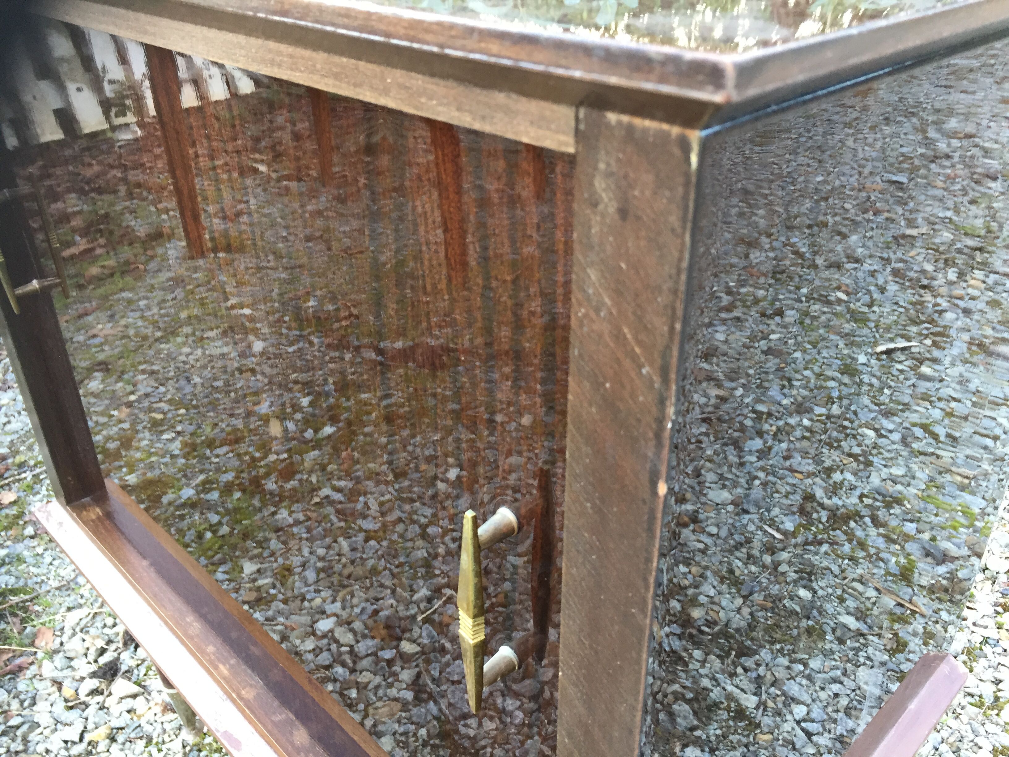 Vintage bar with swivel door in varnished mahogany