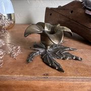 Brass flower candle holder