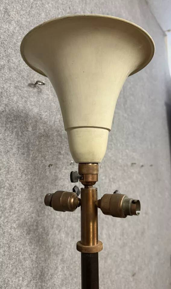 According to Mazda: Art Deco period mahogany floor lamp circa 1930