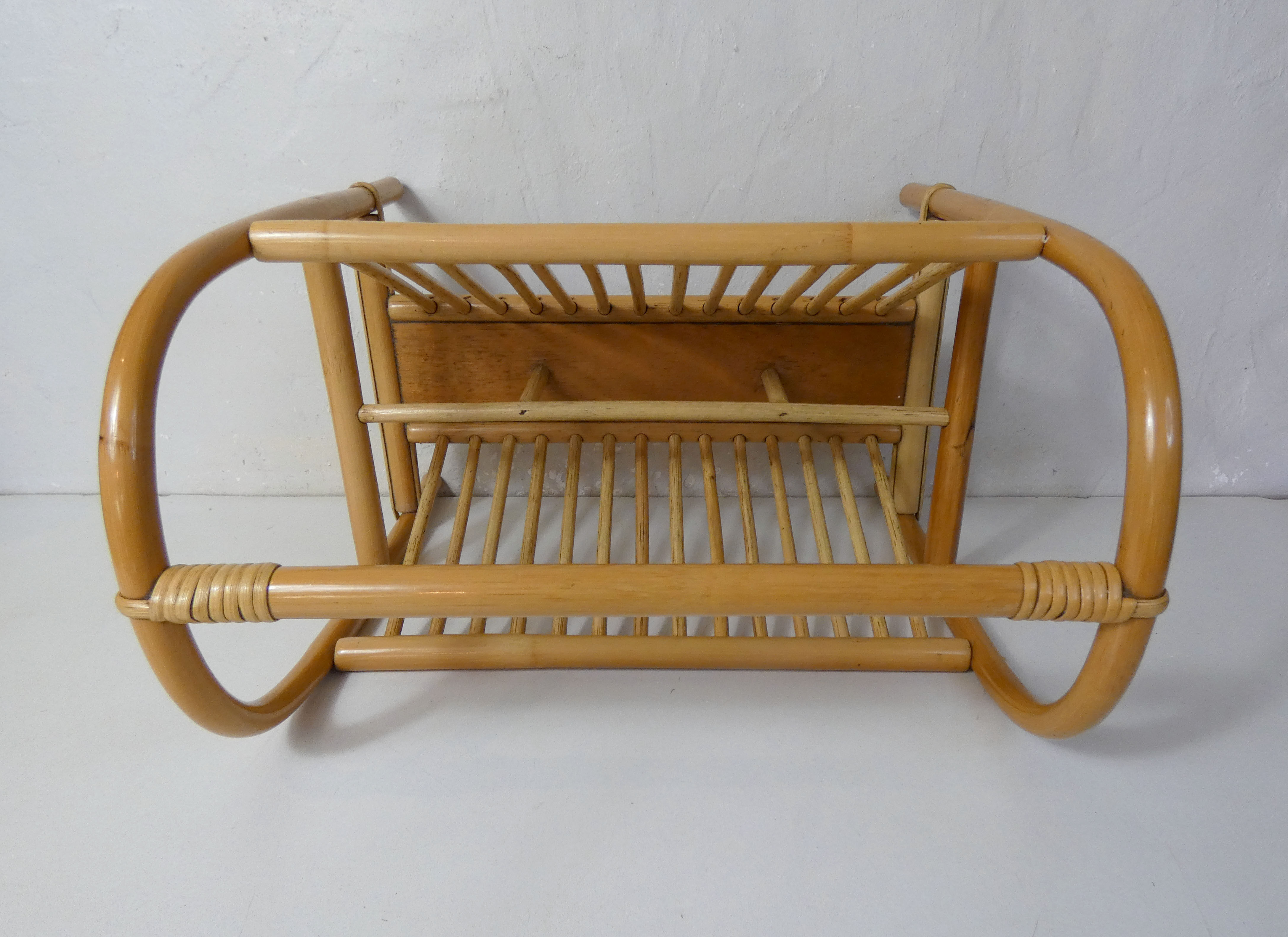 Rattan magazine holder