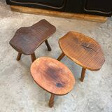 Suite of 3 brutalist stools