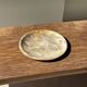 Petrified wood catchall, circular dish or plate in light beige D25 -3