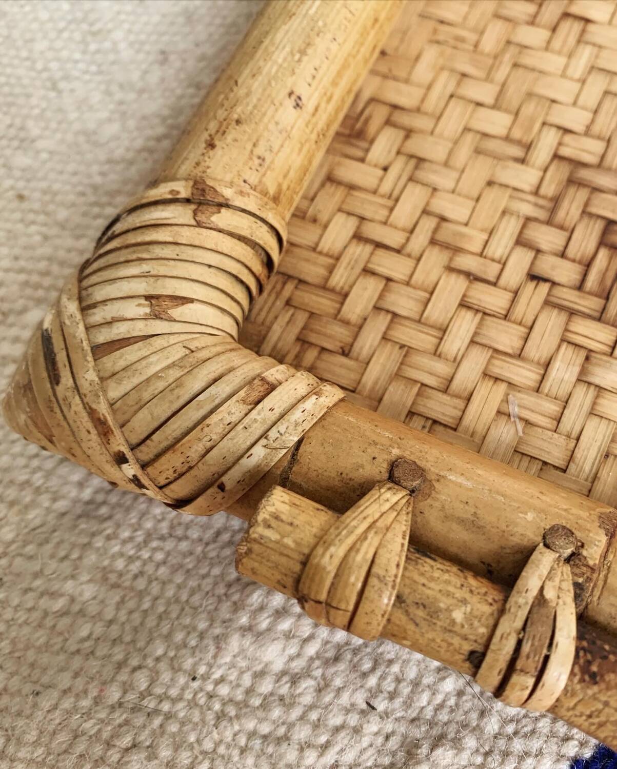 Vintage bamboo and rattan tray