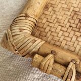 Vintage bamboo and rattan tray