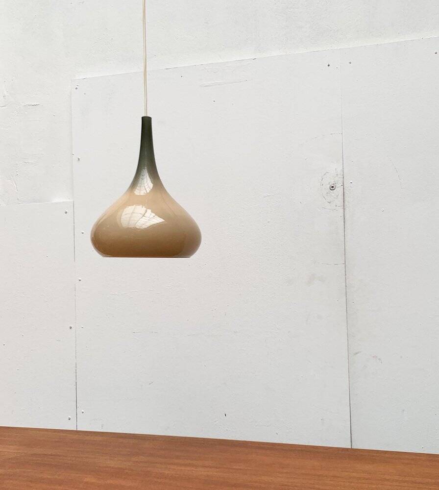 Mid-century Danish glass tulip pendant lamp by Nordisk Solar and Holmegaard, 1960s.