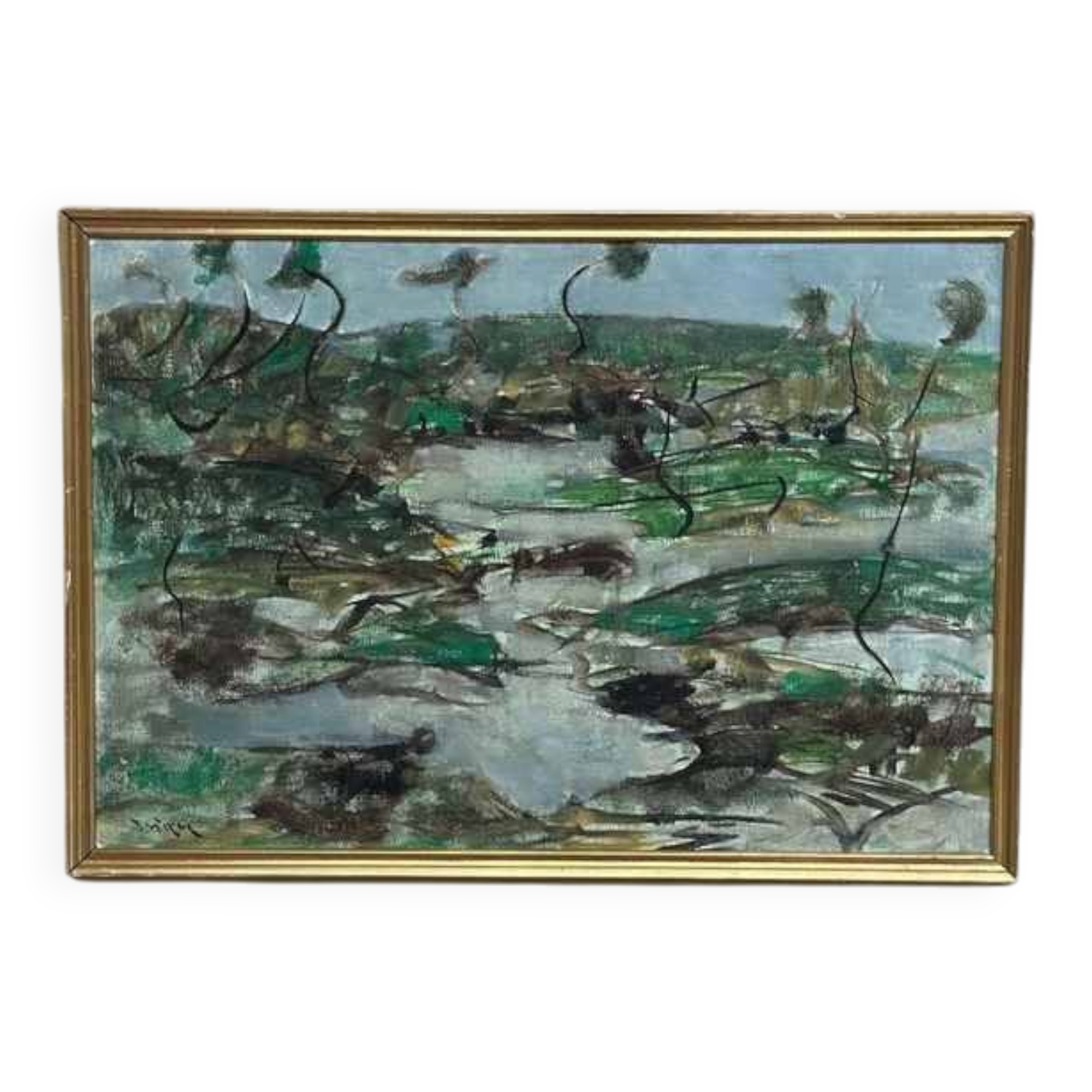Original Swedish Oil On Panel – “Landscape” By Ingvar Wiede – Vintage & Framed