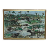 Original Swedish Oil On Panel – “Landscape” By Ingvar Wiede – Vintage & Framed