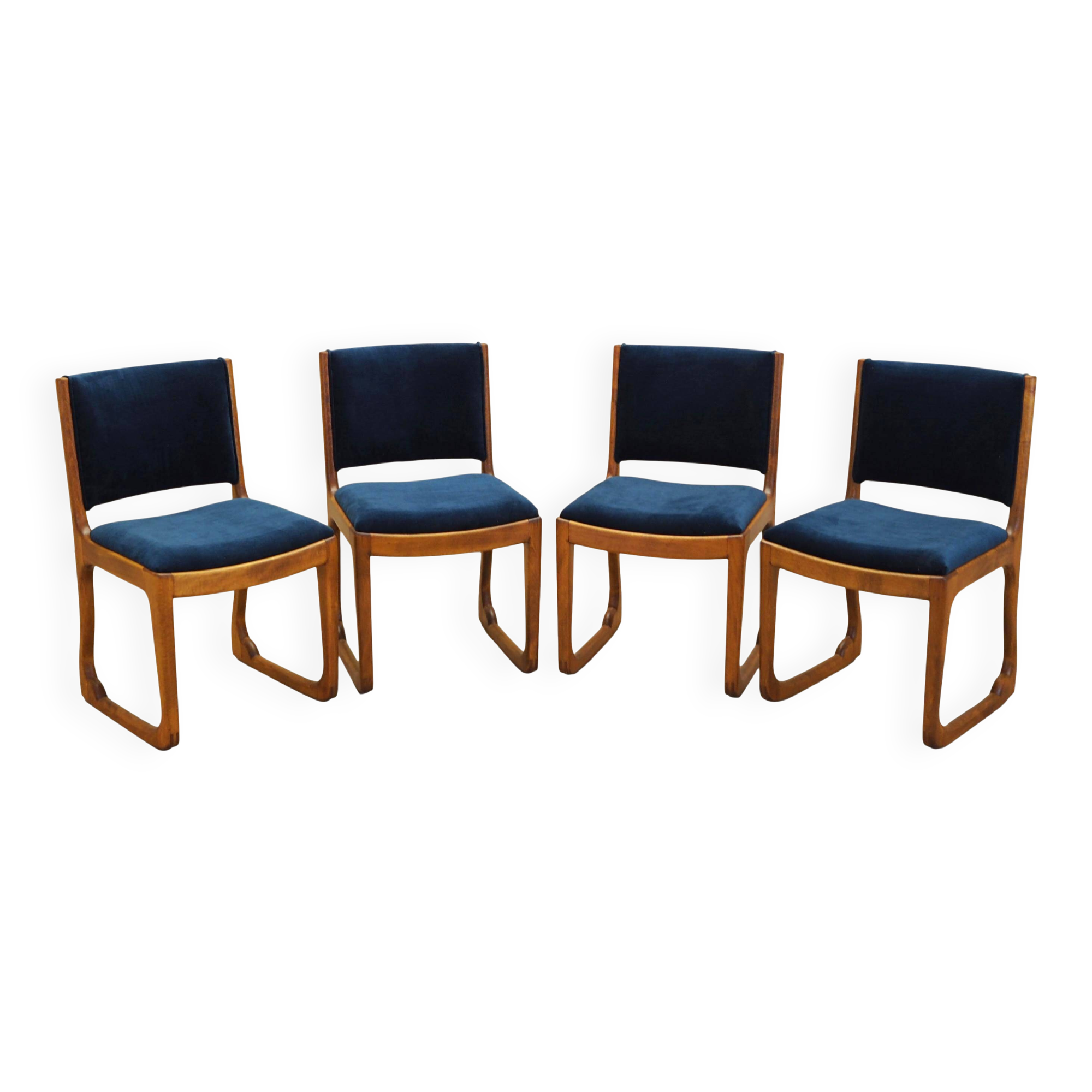 Set of four beech chairs, Danish design, 1950s, designer: Holger Jacobsen,