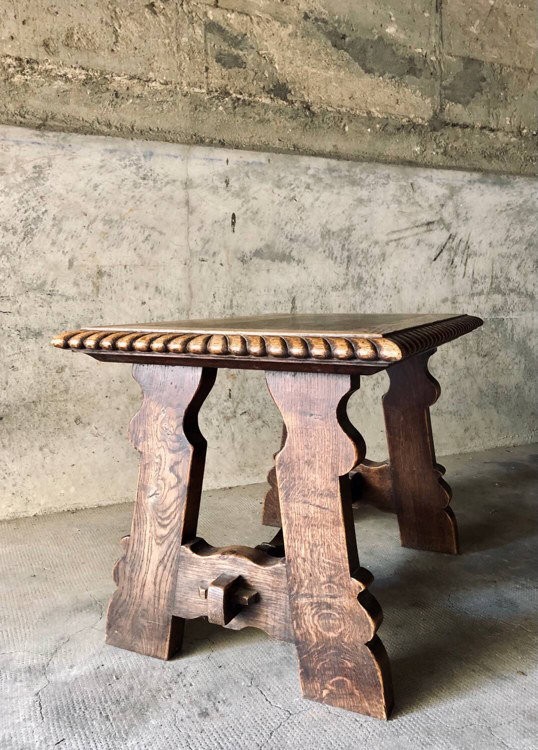 Brutalist oak coffee table 1940-50