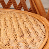 French bohemian set of 2 bamboo chairs from the 1960
