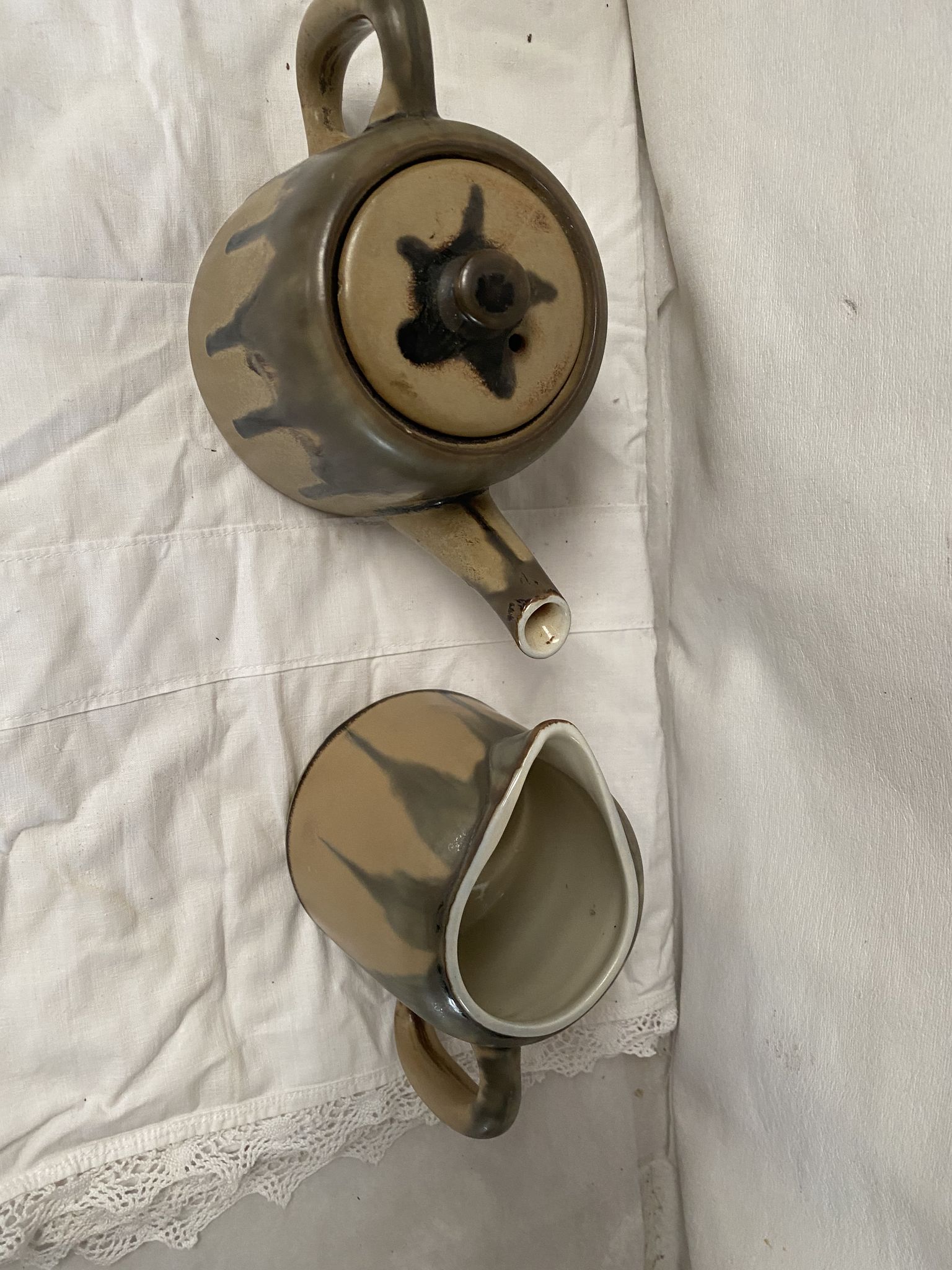 Teapot set and milk pot 60s
