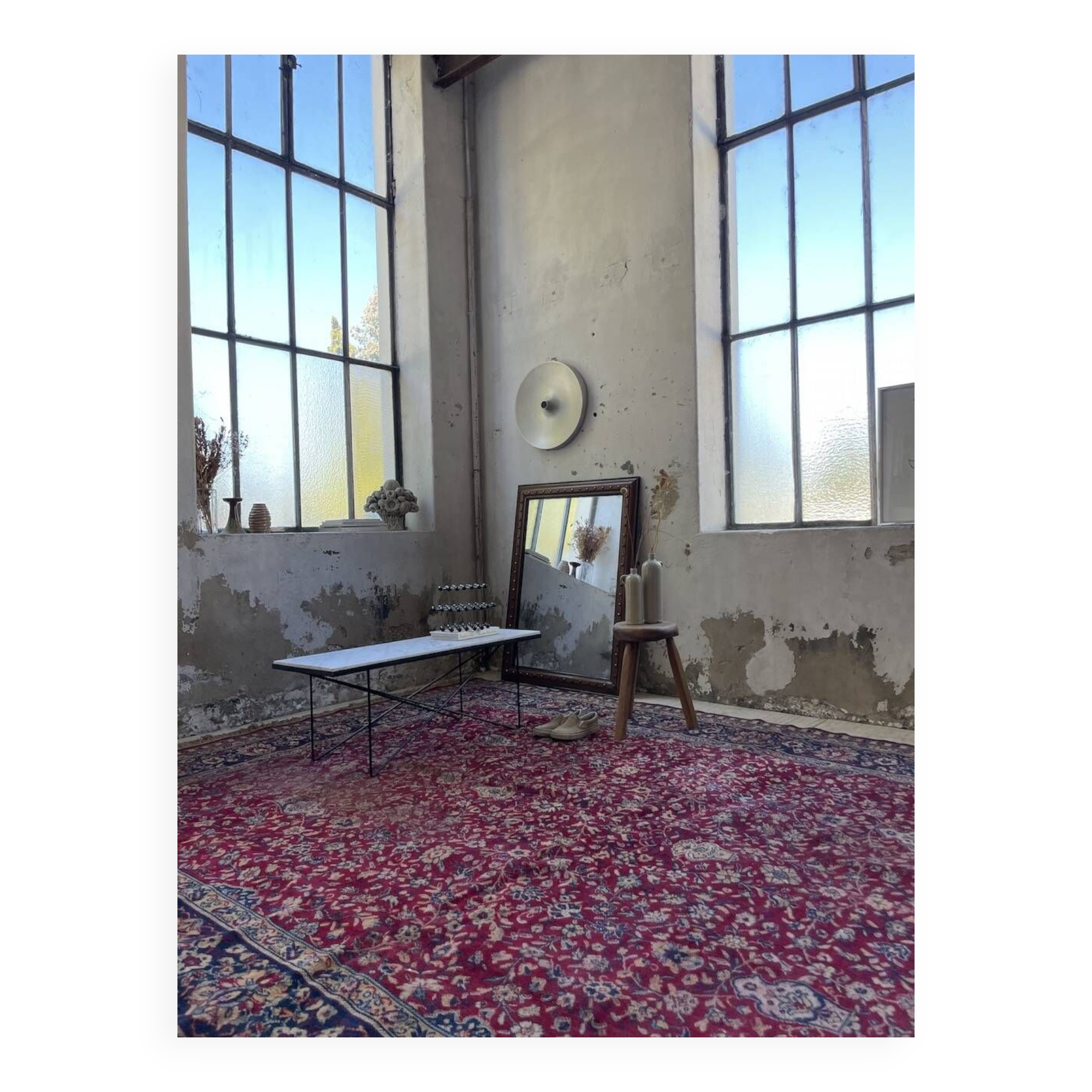 1900 wooden mirror with nails