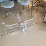 Light of the 1970s glass coffee table