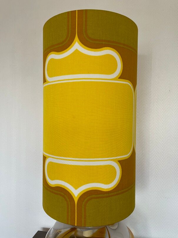 Table lamp lampshade vintage fabric Sirius pattern